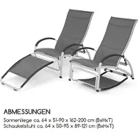 Blumfeldt Beverly Wood ligstoel schommelstoel aluminium grijs