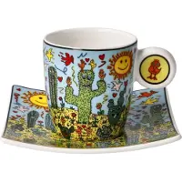 Goebel - James Rizzi | Kop en schotel Espresso Desert Life | Porselein - 10cm - 100ml