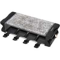 Michelino 74384 - Michelino Raclett BBQ-grill voor 8 personen met 8 stenen plaat PP spatels tafelgrill grillplaat
