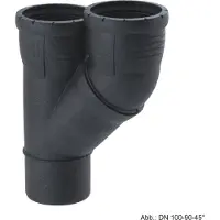 Geberit Silent-Pro Parallel T-stuk 45°, DN 100 / 100, 393.557.14.1