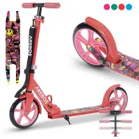 Arebos kick scooter stadsstep kinderstep volwassen scooter rood
