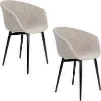 Housecraft living Eetkamerstoel Javie set van 2 | teddystof grijs 52.5x80x63 cm eetkamerstoelen | NADUVI