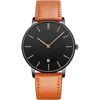 TYME Oslo Heren Horloge 39.5mm - Zwart/Bruin - Horloges voor Mannen -