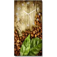 Tulup Wandklok - Koffiebonen Gekleurde Glazen Klok - 30x60 cm - Groente Glazen Klok Met Print - Witte handen - Rechthoekige Klok - Moderne Wandklok Glas - Wandklok Glas Decoratie