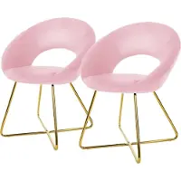 ML-Design Set van 2 eetkamerstoelen Erna velvet | fluweel roze 64x77x53 cm eetkamerstoelen | NADUVI