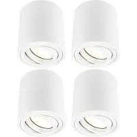LEDVION - 4X LED Opbouwspots - Dimbaar - 5W - 2700K - Wit