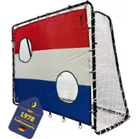 Best Sporting Voetbaldoelset 213 x 152 x 76 cm in zwart met doelmuur "Nederland"