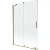Mexen Velar badwand 2-delig schuifbaar 120 x 150 , transparant, goud - 896-120-000-01-50