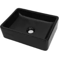 Syfax Wastafel vierkant 41x30x12 cm keramiek zwart