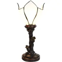 Clayre & Eef Tiffany tafellamp 32 cm bruin glas tiffany bureaulamp