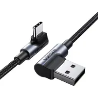 UGREEN Haakse USB-C - USB 2.0 480 Mb/s 3A 3m zwarte kabel