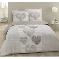 Vision Alice Dekbedovertrekset - 100% katoen: zacht en soepel - Kingsize - Dekbedovertrek 260 x 240 cm met 2 bijhorende slopen - Beige - Oekotex gecertificeerd
