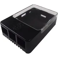Raspberry Pi Multicomp Behuizing in -stijl - Behuizing - Polycarbonaat, ABS-kunststof - transparant, glanzend zwart - geschikt voor 2 Model B, 3 Model B