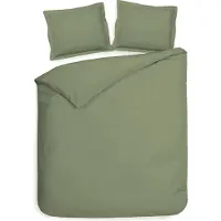 Heckett & Lane Dekbedovertrek Punto Laurel-Green Satijn-200 x 200 / 220 cm | 2-Persoons