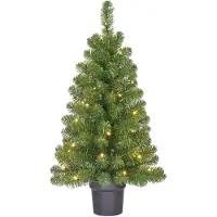 Black Box Trees Trees Norton Kunstkerstboom in Pot met LED Verlichting - H90 x Ø50 cm - Groen