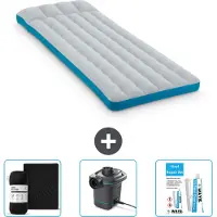 Intex Campingmat - Twijfelaar - 72 x 189 x 20 cm - Blauw - Inclusief Hoeslaken - Pomp en Reparatieset