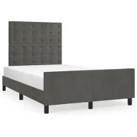 vidaXL Bedframe zonder matras 120x190 cm fluweel donkergrijs