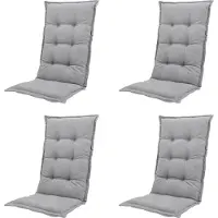Madison tuinstoelkussen hoge rug napels grey ca. 123x50 cm set van 4