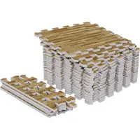 Gorilla Sports Vloer Beschermingsmatten 30 x 30 cm 18 matten incl eindstukken Lichte houtlook