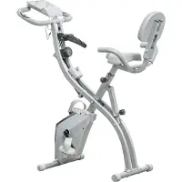 HOMCOM -Magnetische hometrainer-staal-105x48x118cm-zwart, zilvergrijs