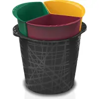 Bama Triciclo afvalemmer of prullenbak met 3 x 4,5 liter gekleurde compartimenten