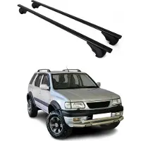 Omac Draagbalken/bagagedragers voor Opel Frontera, modeljaren 1992-2004, basisdragers, metaal, zwart