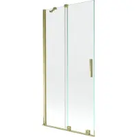Mexen Velar badwandafscherming 2-delig schuifbaar 95 x 150 , transparant, goud - 896-095-000-01-50