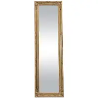 Vente-unique Staande spiegel HONORE met lijstwerk - Eukalyptushout - H.170 cm - Goudenkleur