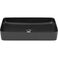 Comad Slim keramische opbouw wastafel 61x34cm zwart mat