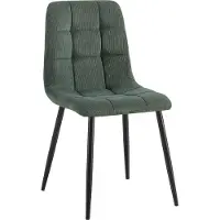 CLP Antibes Eetkamerstoel - klassiek - Metalen Frame - Belastbaar tot 150 kg - Corduroy - Ribstof/groen