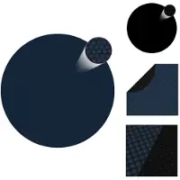 vidaXL Zwembadafdekking - Zwembadafdekkingen - Zwembadfolie - Zwembadfolies - Zwembadfolie solar drijvend 356 cm PE zwart en blauw