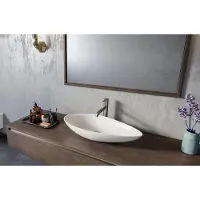 Sapho Ovali Keramische wastafel 74x38,5cm, wit