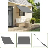 The Living Store Uitklapbare Luifel - Luifel - Luifel uittrekbaar 250x150 cm stof en staal antracietkleurig - Parasol - Terrasdoek - Buitendoeken