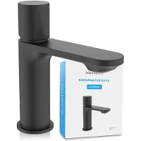 Bächlein badkraan Isaya in modern design, eengreepsmengkraan met duurzame keramische cartridge en installatieset, badkraan in matzwart