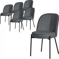 ML-Design Eetkamerstoelen set van 6 antraciet met rugleuning, gestoffeerde stoelen voor eetkamer & keuken