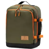 Ferocity - Handige rugzak voor op reis 40x25x20 cm Multifunctioneel - handbagage koffer - Polyester - Groen- Oranje REIS