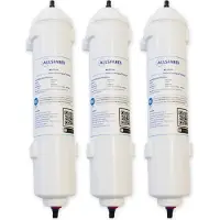 Allspares Waterfilter (3 St.) voor Koelkasten geschikt voor o.a. Samsung DA29-10105J / HAFEX/EXP / EF-9603 / WSF-100, LG 5231JA2010B / ADQ73693903 / ADQ736939 en WPRO USC100