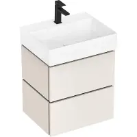 Hansgrohe Xilesa E - Badmeubel - 580/470mm maat - 2 lades - Push-open lades - Voor wastafel - Sand Matt Beige