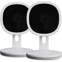 Calex Smart Security Beveiligingscamera - 2K WiFi IP-camera met App-bediening - Nachtzicht & 2-weg Audio - voor Binnen - 2-pack