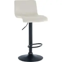 CLP Barkruk Hover - met rugleuning - verstelbaar - draaibar - metalen frame - fluweel - zwart/creme