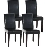 CLP Ina Set van 4 Eetkamerstoelen - Kunstleer bruin donkerbruin