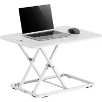 Worktrainer - Ultra Slim Mini Desk - Hoogte 4,5 - 40,5 cm - Breedte 47 x 67 cm - Bureauverhoger - Wit - Gasveer Bediening