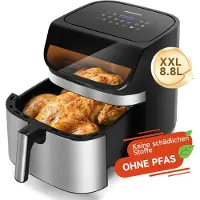 Aigostar OmniCook - Airfryer XXL - 8,8L - Dubbele verwarmingselementen - 2200W - Heteluchtfriteuse met kijkvenster - 13 Programma's