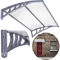 Springos Luifel - - 150x75cm - Aluminium - Polycarbonaat - Modern Ontwerp