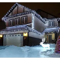 Salcar 5 meter, 200 LED-lichtketting, "IJzelregen" LED-lichtgordijn, geschikt voor kerstversiering en raamdecoratie, 8 lichtmodi met geheugenfunctie - koud wit