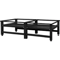ML-Design Set van 2 wasmachineonderstellen Cato uittrekbaar | staal zwart 124x55x37 cm badkamermeubels | NADUVI