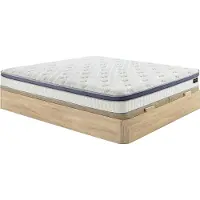 Vente-unique Set 180 x 200 cm opbergbedbodem licht natuur + hybride matras 7-zone pocketvering en traagschuim dikte 25 cm - MALAO van PALACIO