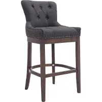 CLP Barkruk Buckingham - bekleding, houten poten, donker antiek - Donkergrijs