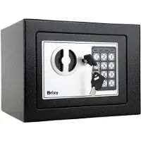 Brixy Kluis - Elektronisch - Cijferslot - 2 Noodsleutels - Bevestigingsmaterialen - Verankering - Veiligheidsblokkering - 23x17x17 cm