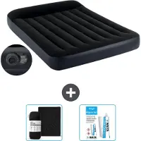 Intex Luchtbed - Twijfelaar - 137 x 191 x 25 cm - Blauw - Inclusief pomp - Hoeslaken en Reparatieset